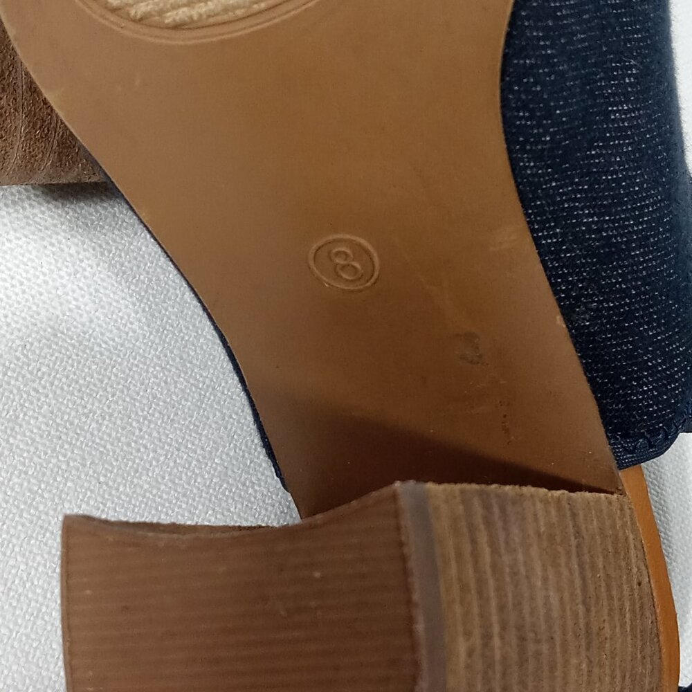 CATO Navy Blue Jean Denim Look Open-Toe Sandals Womens Size 8 - Picture 15 of 16